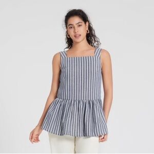Universal Thread Navy and White Striped Tank Top
